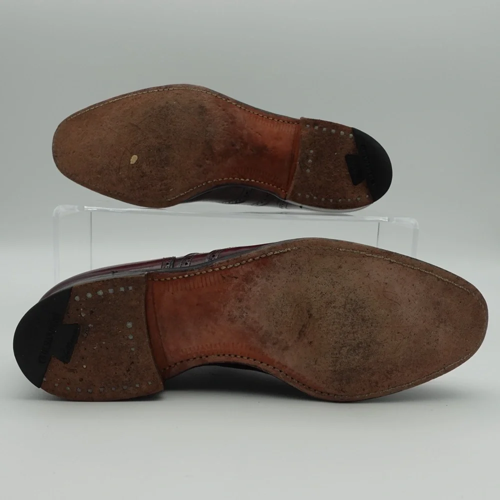 Johnston Murphy Crown Aristocraft Men Size 8.5 Shoes Red Leather Wingtip